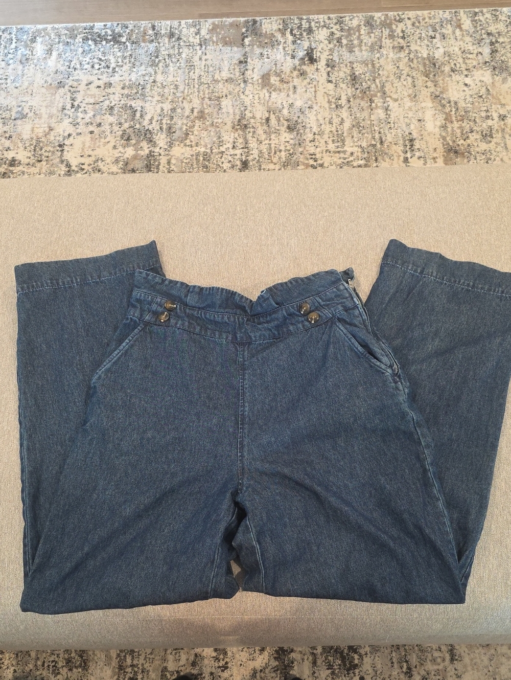 Who What Wear Dark Blue Wide Leg Jeans
